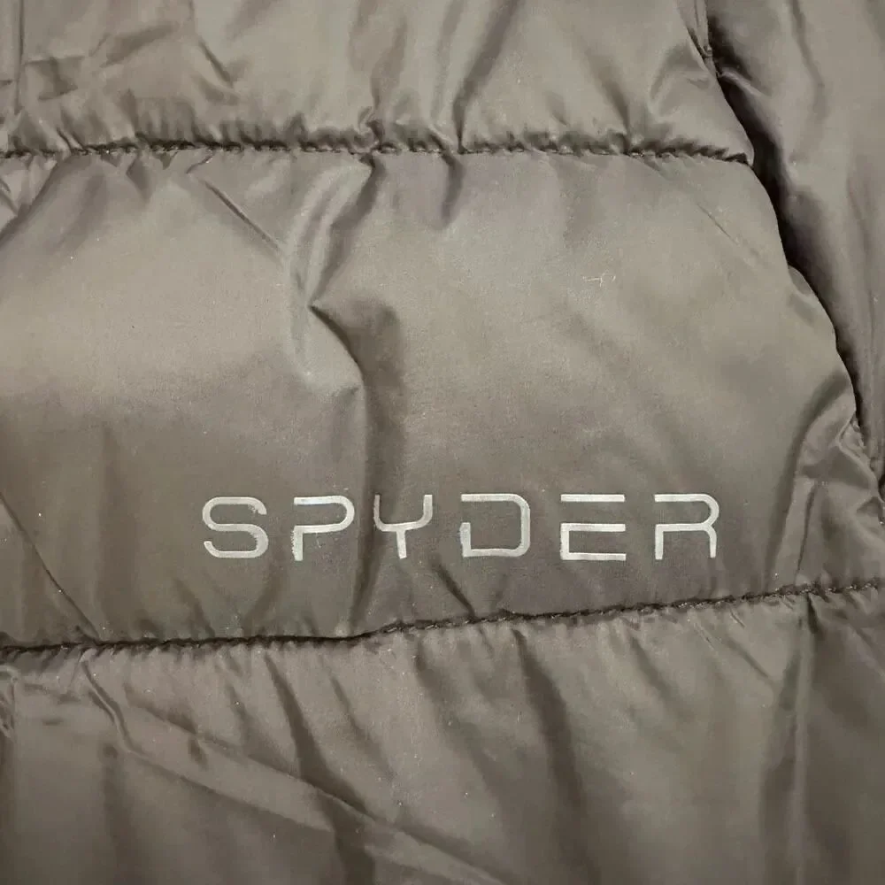 NWT Spyder Girls or Boys Full Zip Hooded Insulated Puffer Jacket Black Size Larg